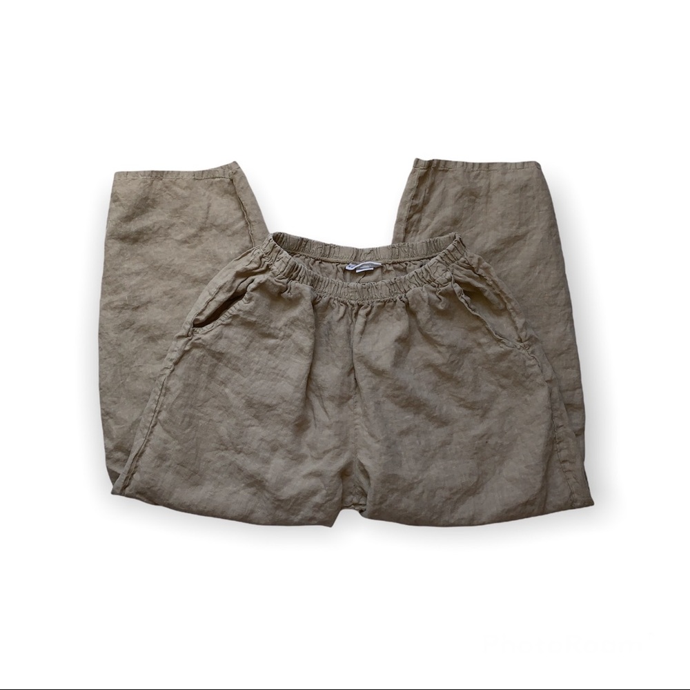 Bryn Walker linen wide leg cropped lagenlook pants